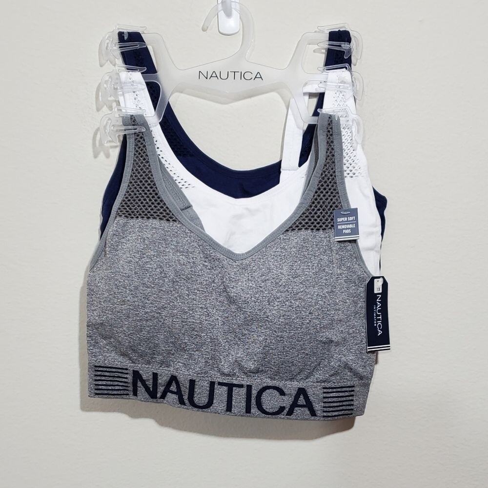 Nautica 3pk logo mesh‎ lounge bras bralettes plus